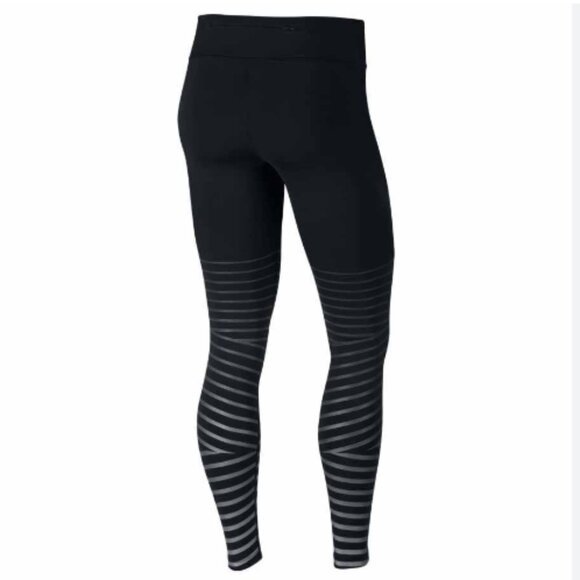 Brand New Women's NIKE Power Epic Lux Metallic Striped Dri-fit Stretch Leggings - Picture 16 of 16